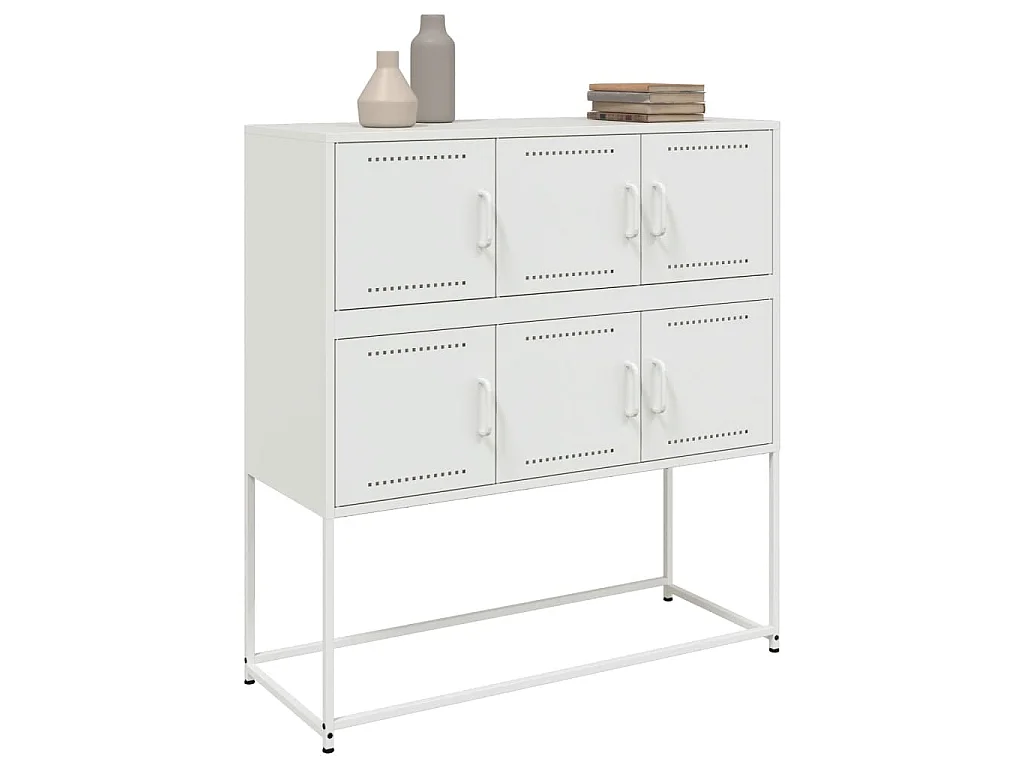 Buffet blanc 100,5x39x107 cm acier