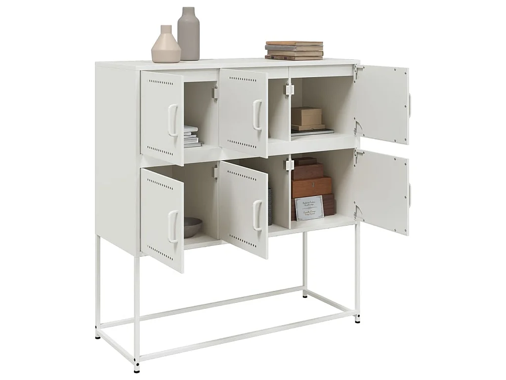 Buffet blanc 100,5x39x107 cm acier