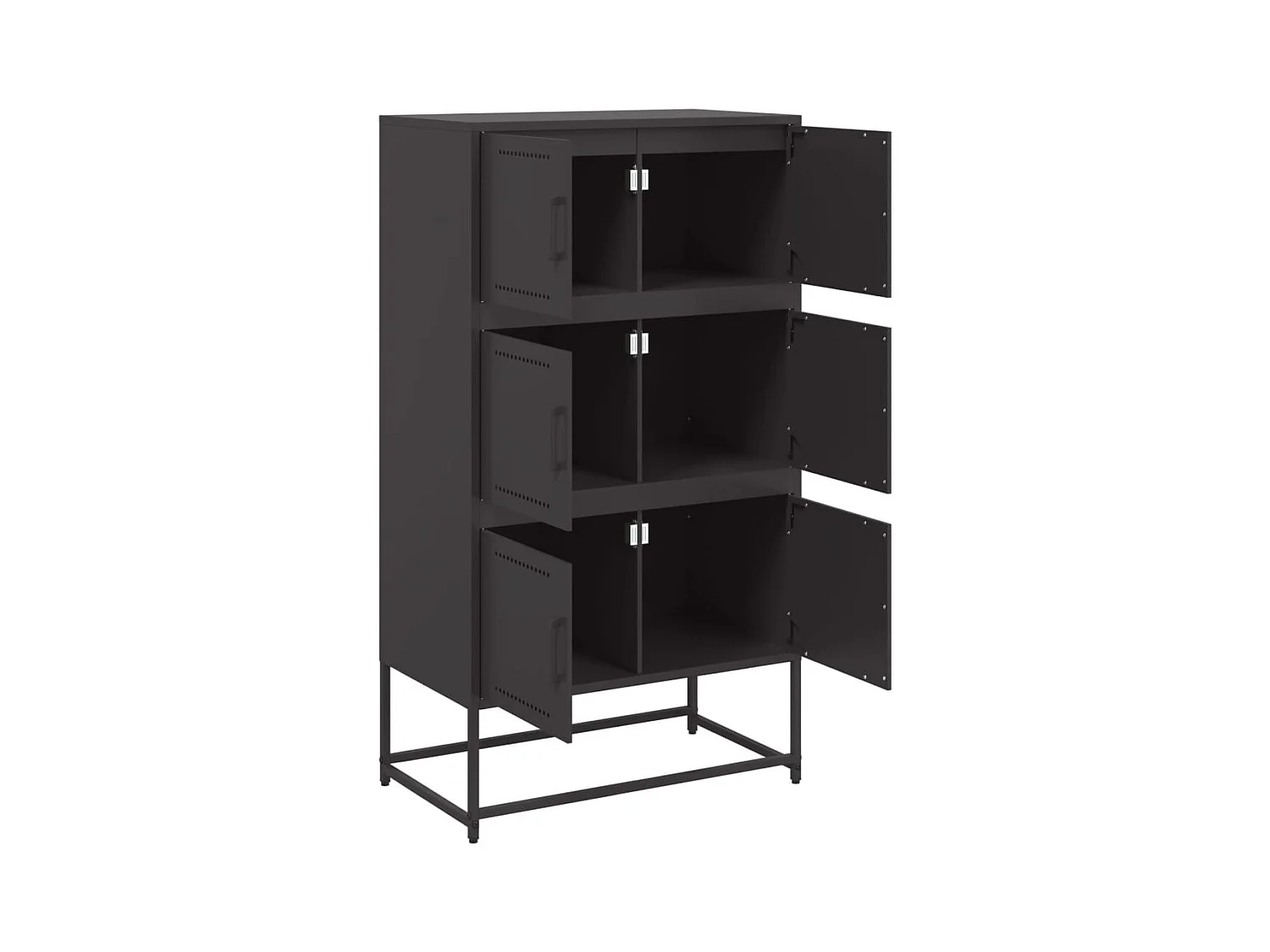 Credenza Nera 68,5x38,5x123,5 cm in Acciaio