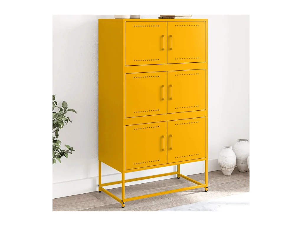 Sideboard Senfgelb 68,5x38,5x123,5 cm Stahl