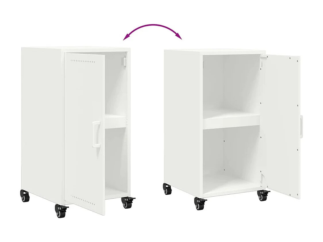 Buffet blanc 36x39x72 cm acier