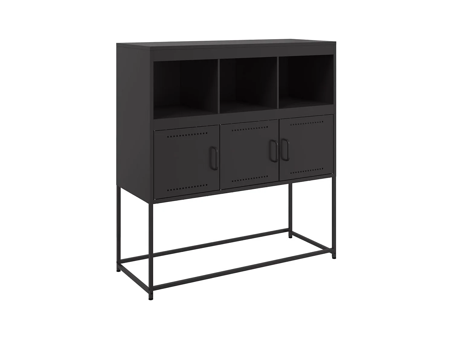 Dressoir 100,5x39x107 cm staal zwart