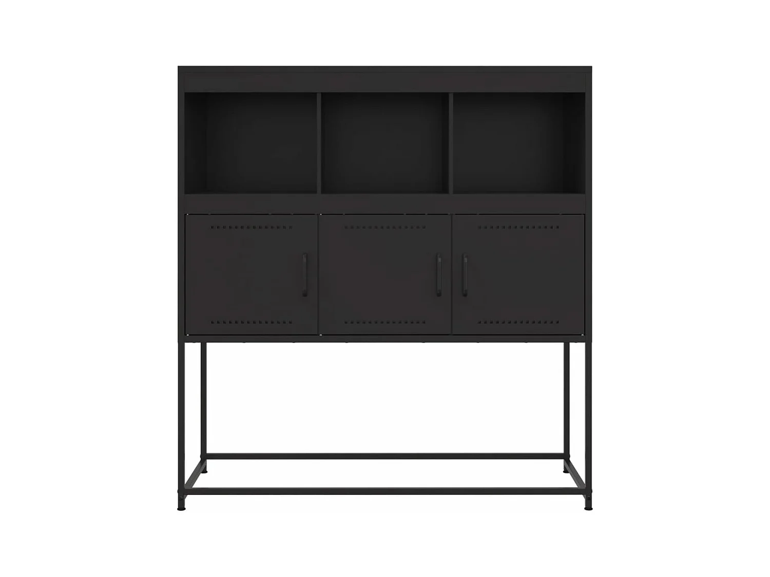 Dressoir 100,5x39x107 cm staal zwart