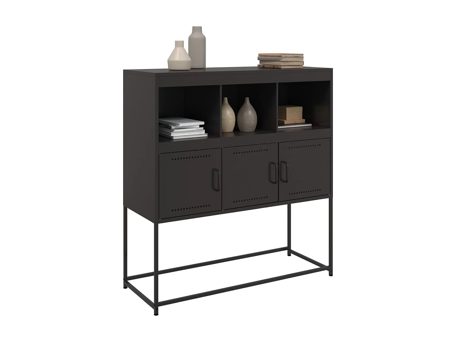 Buffet noir 100,5x39x107 cm acier