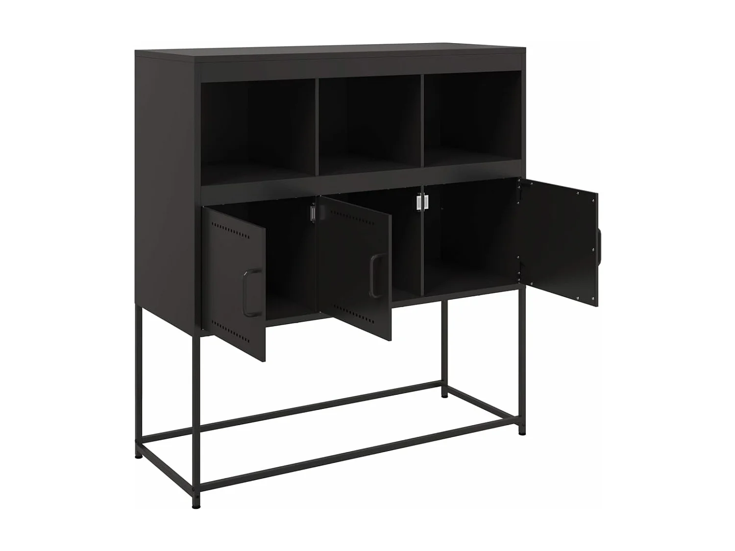 Buffet noir 100,5x39x107 cm acier