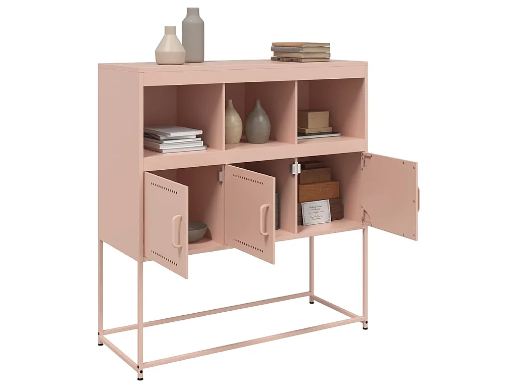 Aparador 100,5x39x107 cm aço rosa