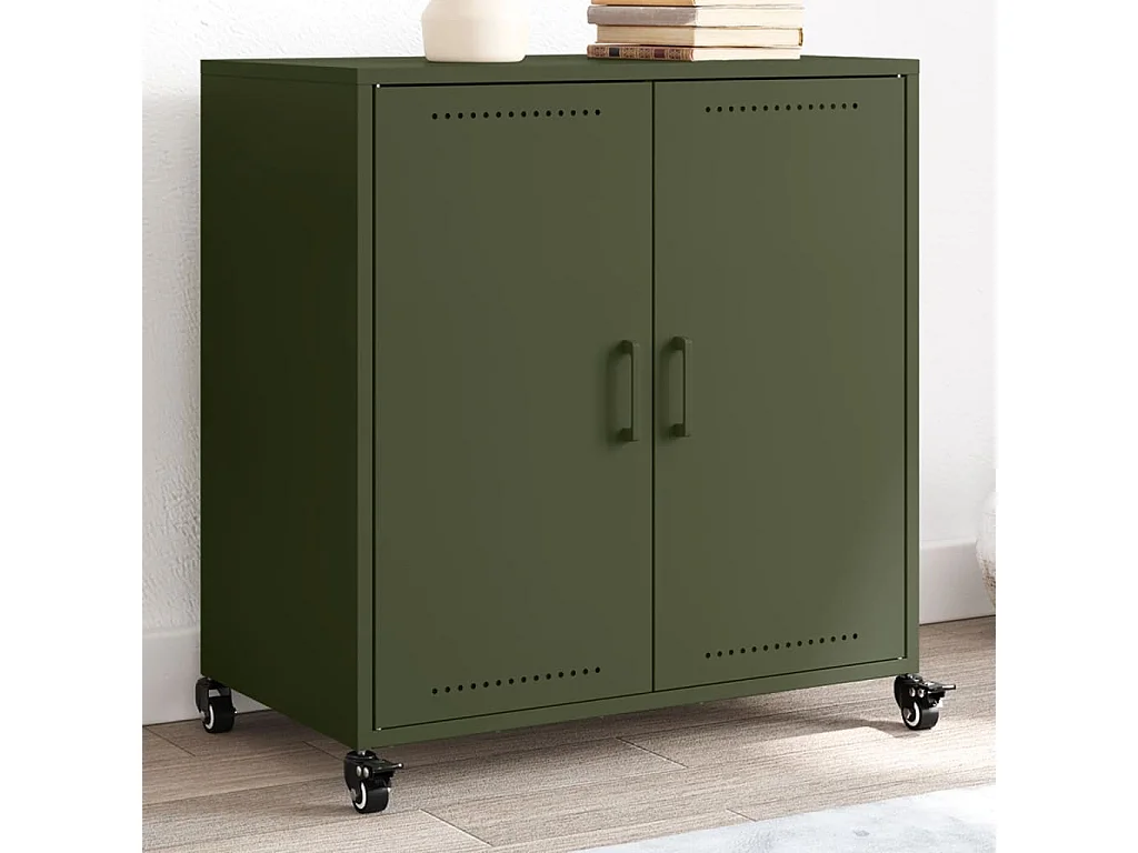Buffet vert olive 68x39x72 cm acier