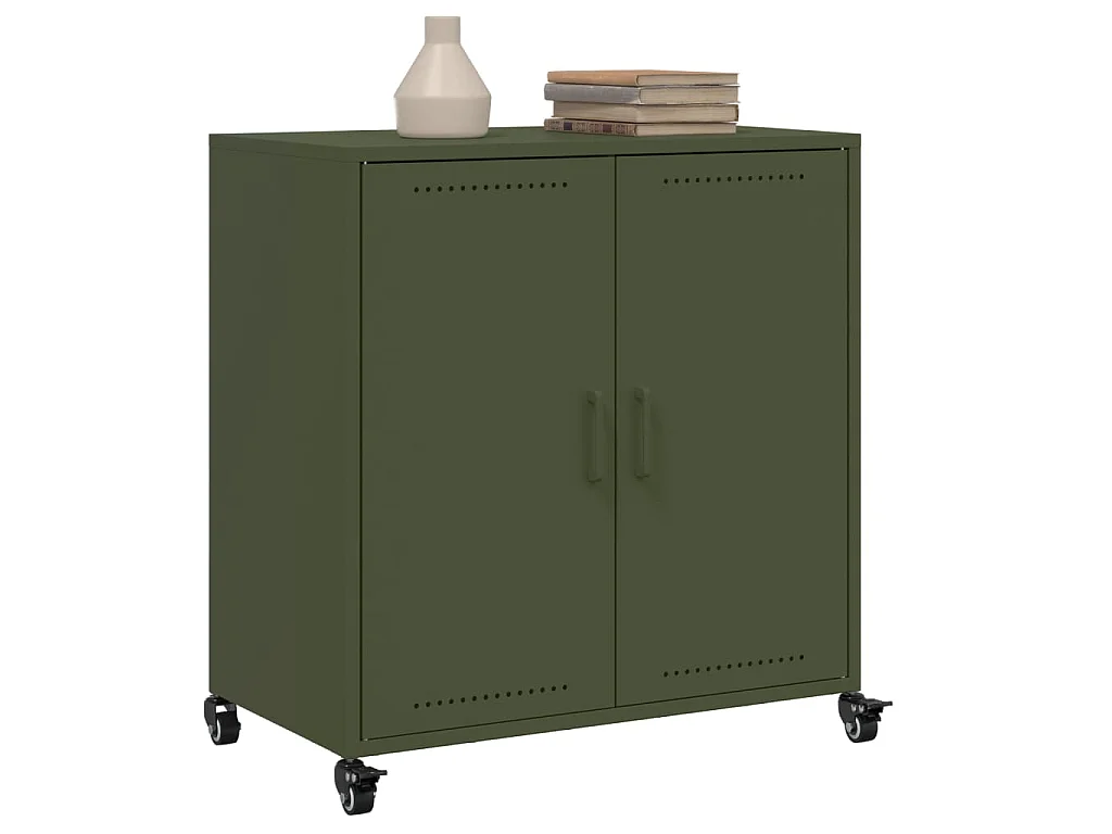 Buffet vert olive 68x39x72 cm acier