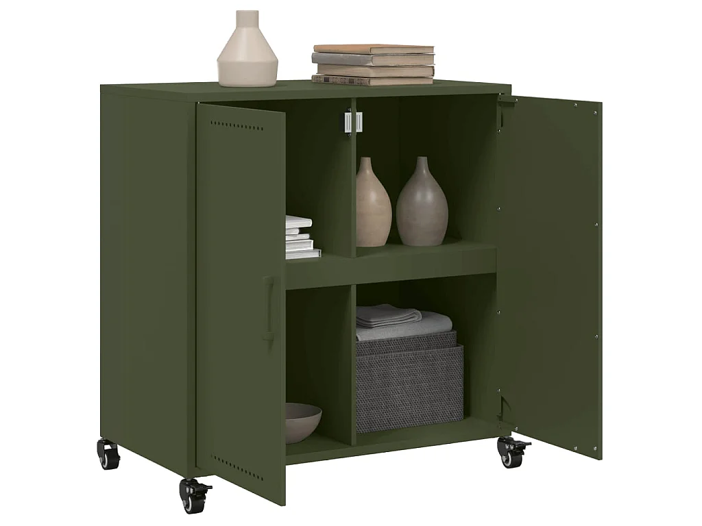 Buffet vert olive 68x39x72 cm acier