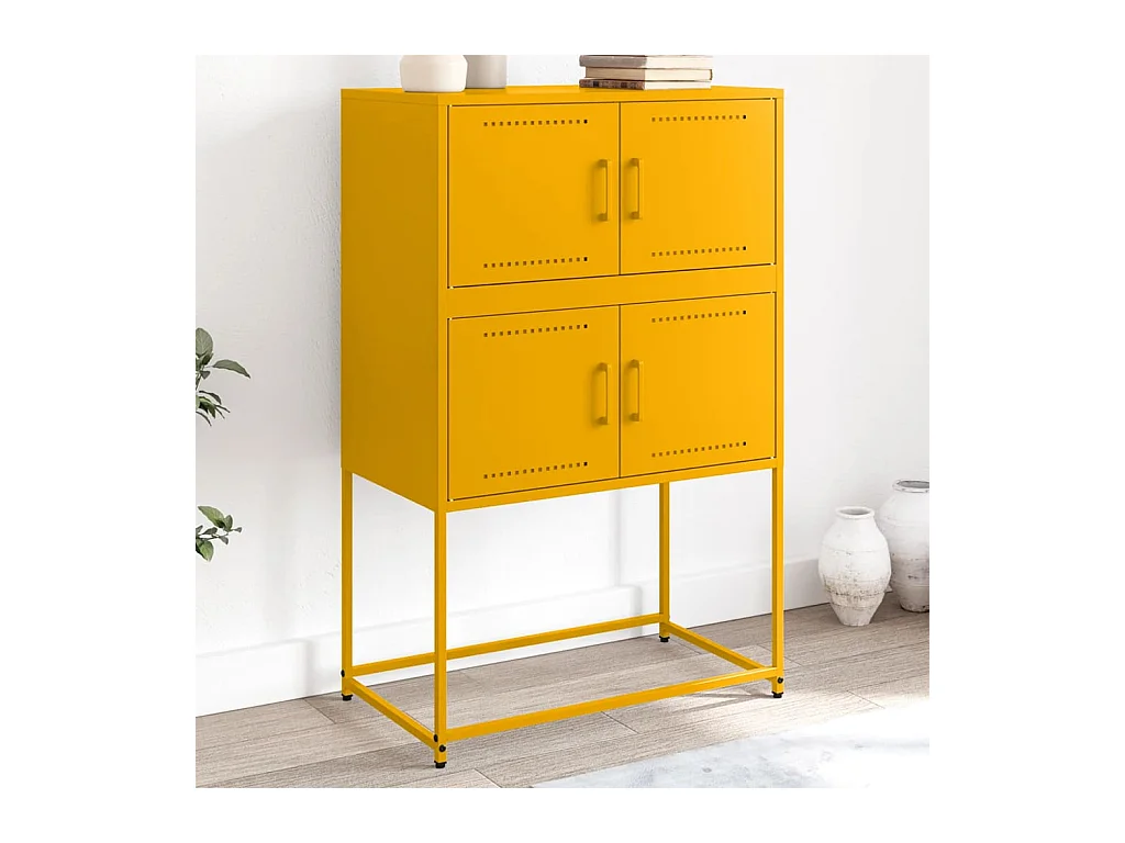 Buffet jaune moutarde 68,5x38,5x107 cm acier