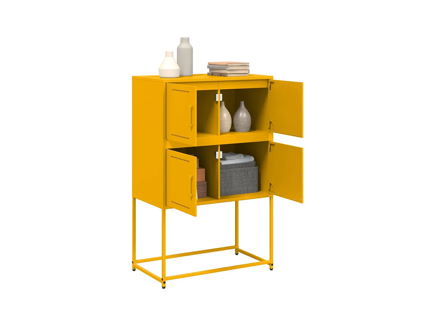 Buffet jaune moutarde 68,5x38,5x107 cm acier