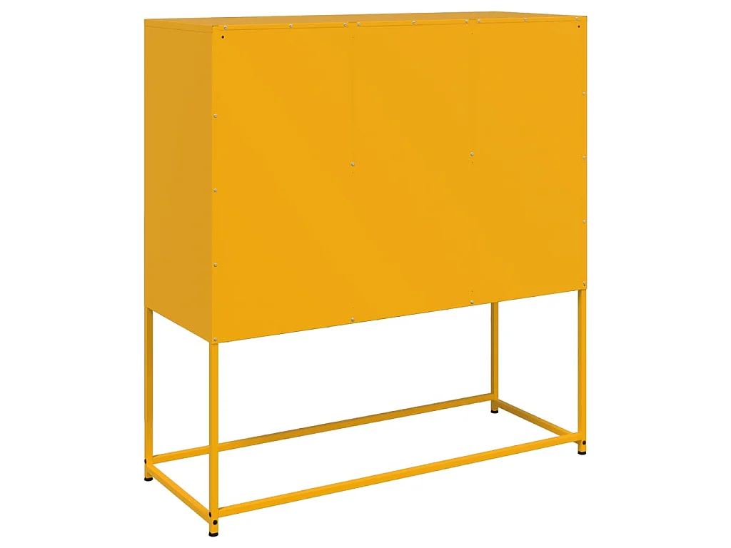 Dressoir 100,5x39x107 cm staal mosterdgeel