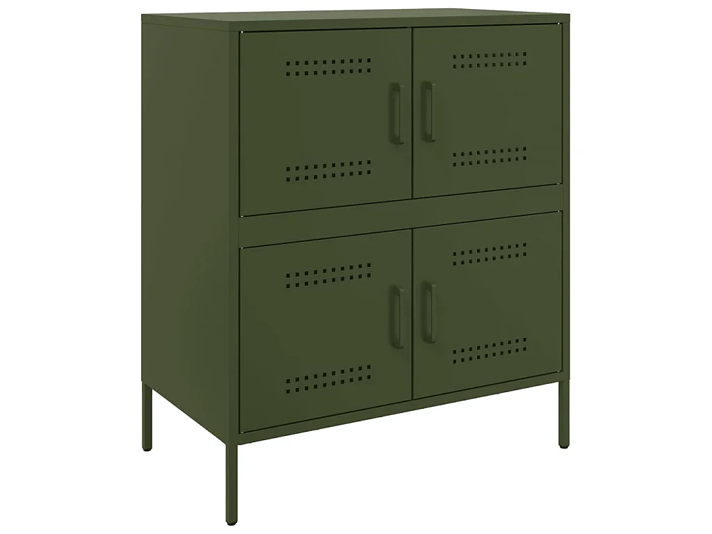 Buffet vert olive 68x39x79 cm acier
