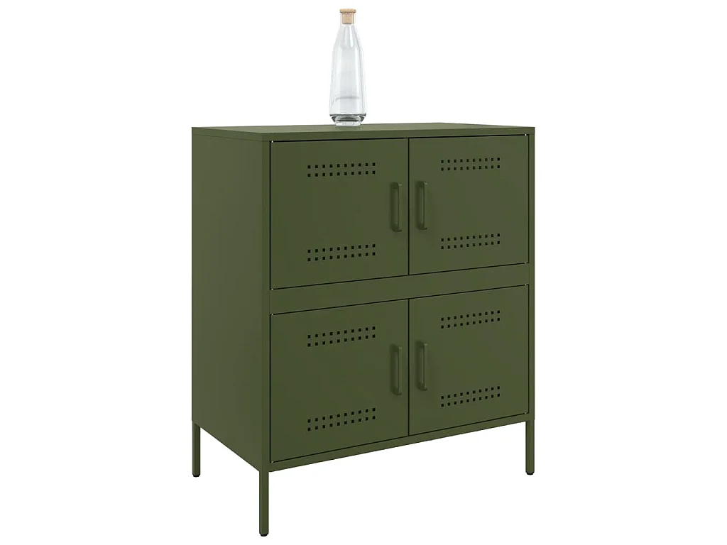 Buffet vert olive 68x39x79 cm acier