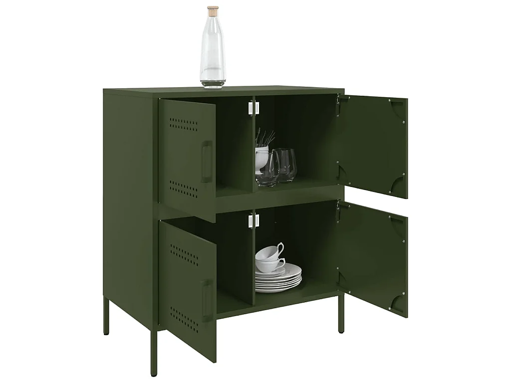 Buffet vert olive 68x39x79 cm acier