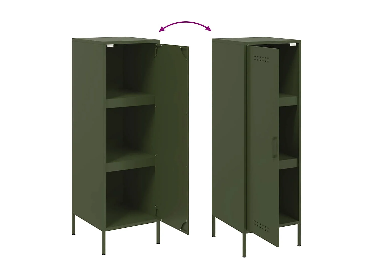 Hoge kast 36x39x113 cm staal olijfgroen