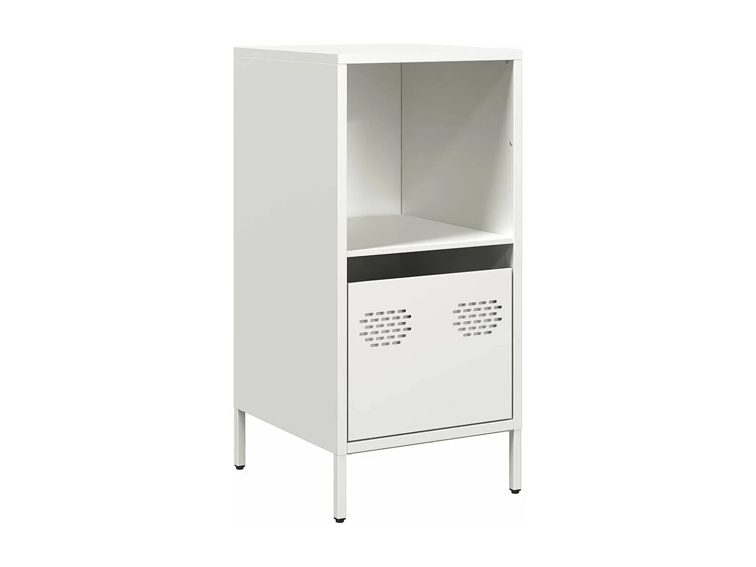 Credenza Bianca 35x39x73,5 cm in Acciaio Laminato a Freddo