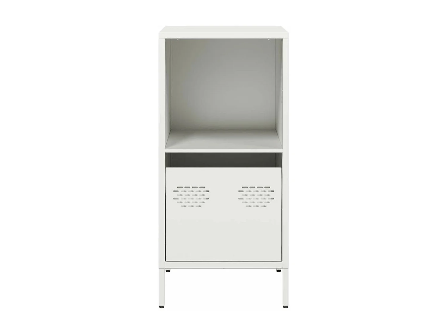 Credenza Bianca 35x39x73,5 cm in Acciaio Laminato a Freddo