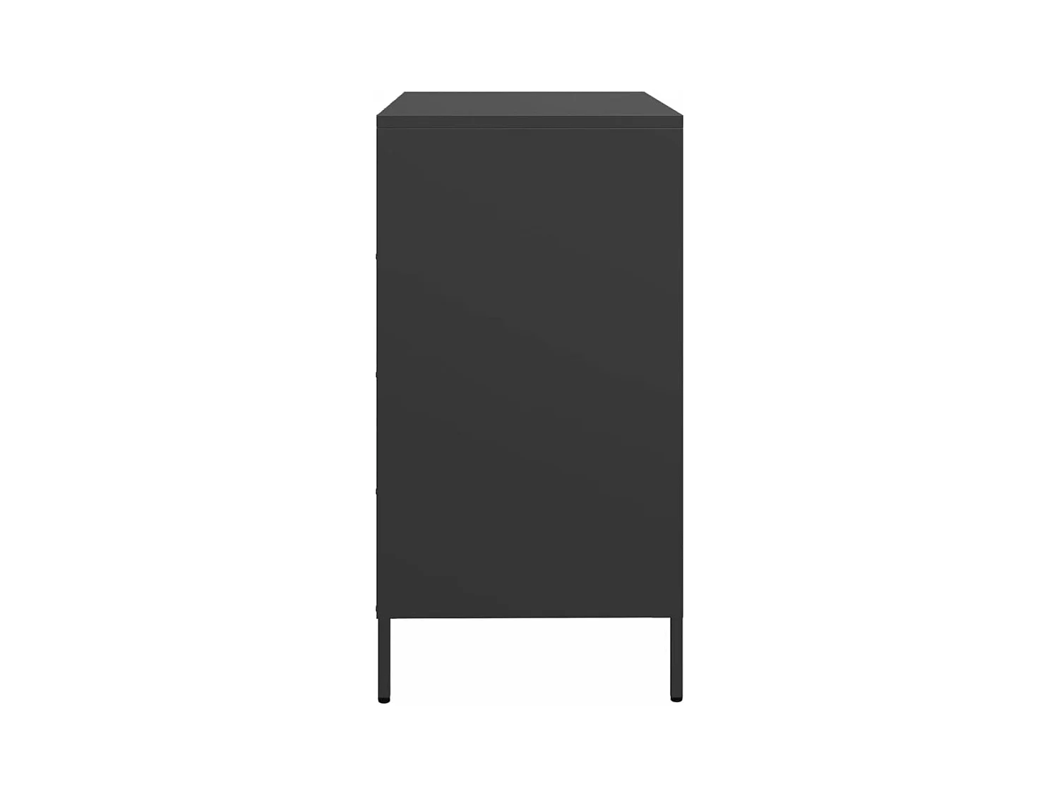 Credenza Nera 68x39x73,5 cm in Acciaio Laminato a Freddo