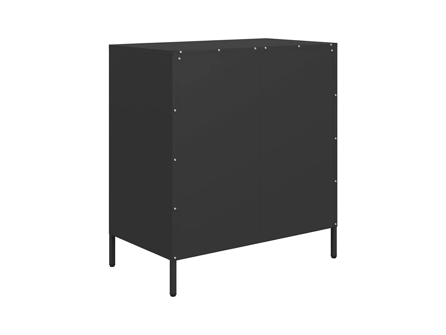 Credenza Nera 68x39x73,5 cm in Acciaio Laminato a Freddo