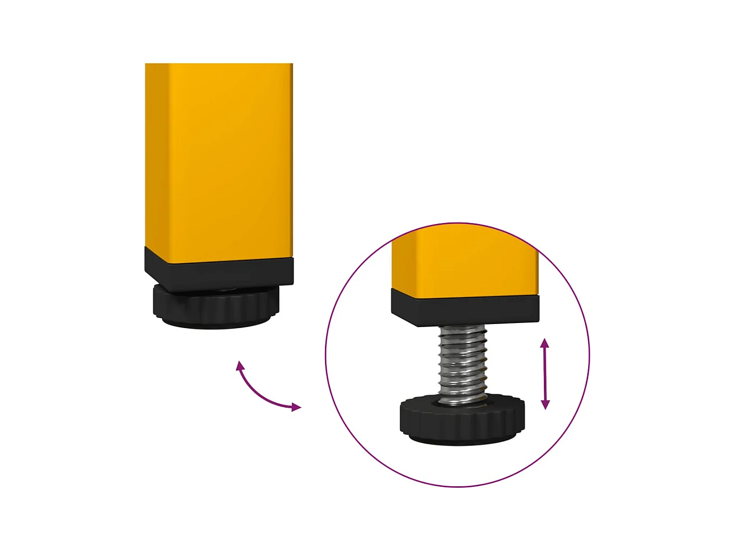 Buffet jaune moutarde 68x39x73,5 cm acier laminé à froid