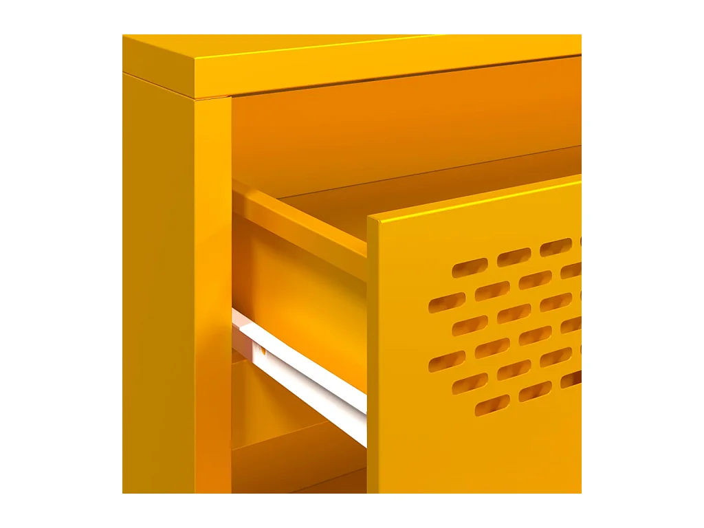 Buffet jaune moutarde 68x39x73,5 cm acier laminé à froid