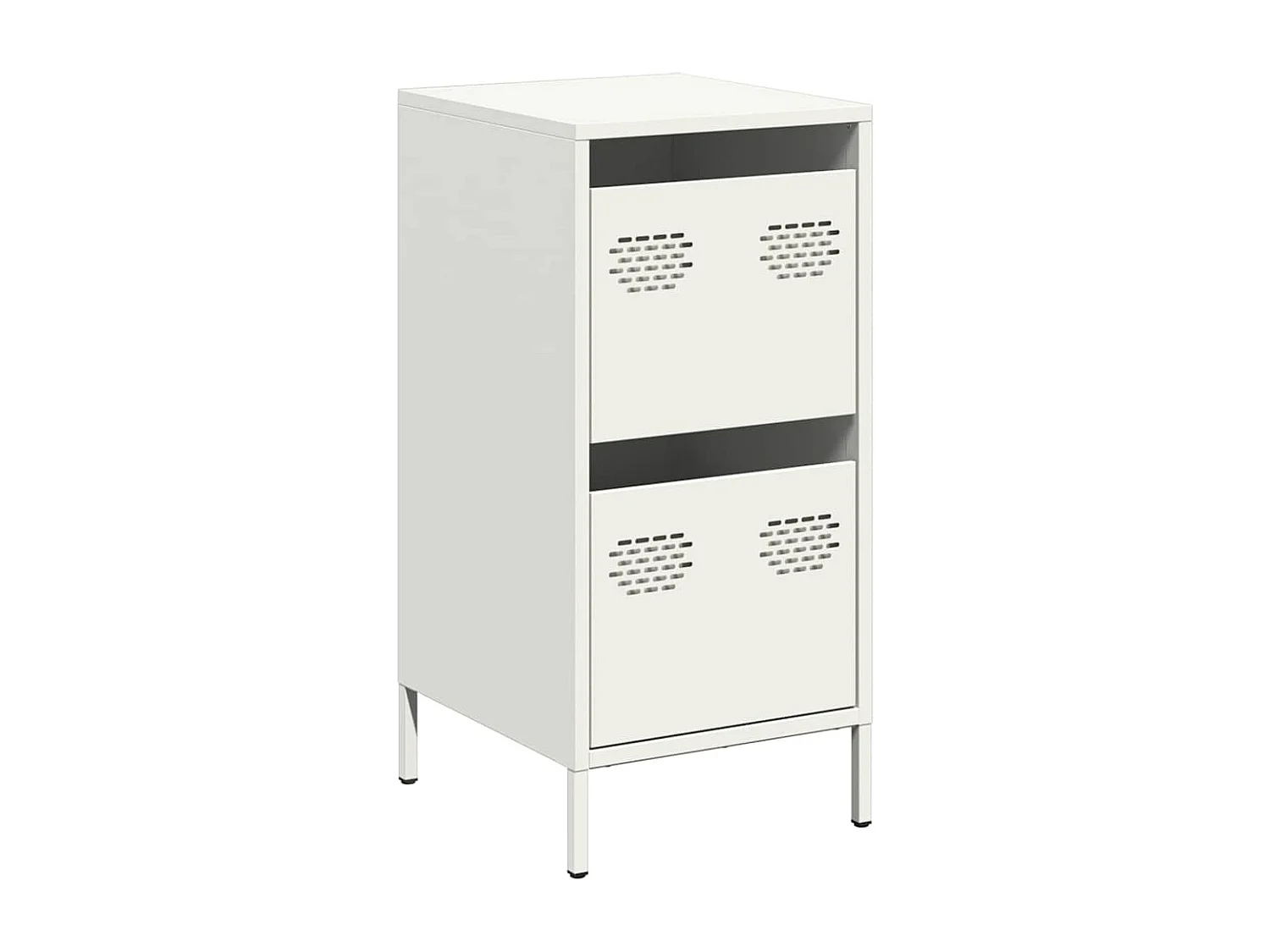 Credenza Bianca 35x39x73,5 cm in Acciaio Laminato a Freddo