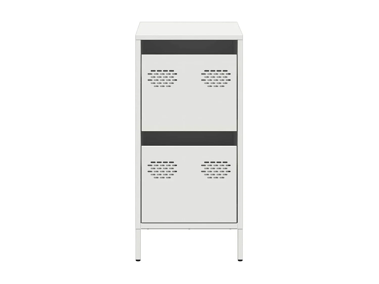Credenza Bianca 35x39x73,5 cm in Acciaio Laminato a Freddo