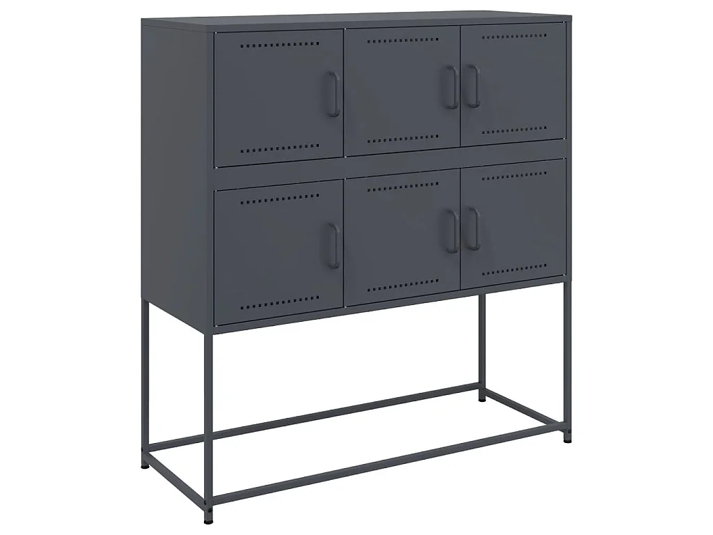 Buffet anthracite 100,5x39x107 cm acier
