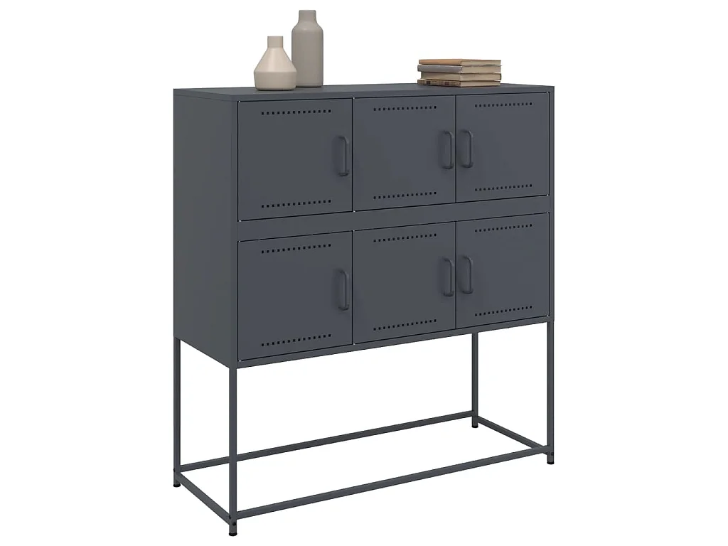 Buffet anthracite 100,5x39x107 cm acier