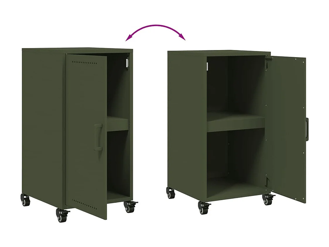 Credenza Verde Oliva 36x39x72 cm in Acciaio