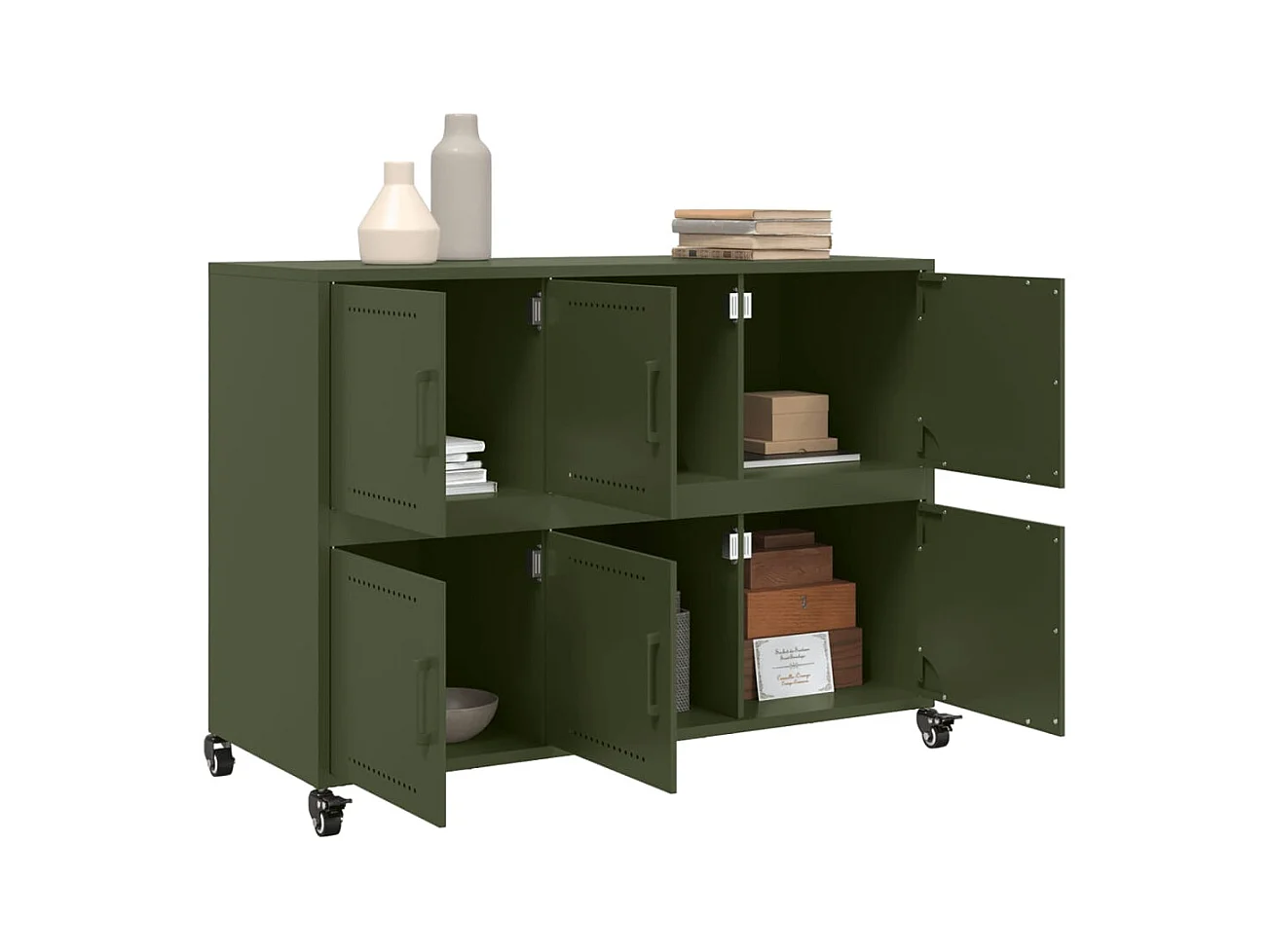 Sideboard Olivgrün 100,5x39x72 cm Stahl