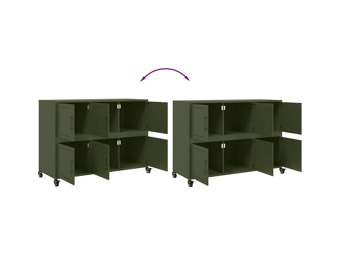 Sideboard Olivgrün 100,5x39x72 cm Stahl