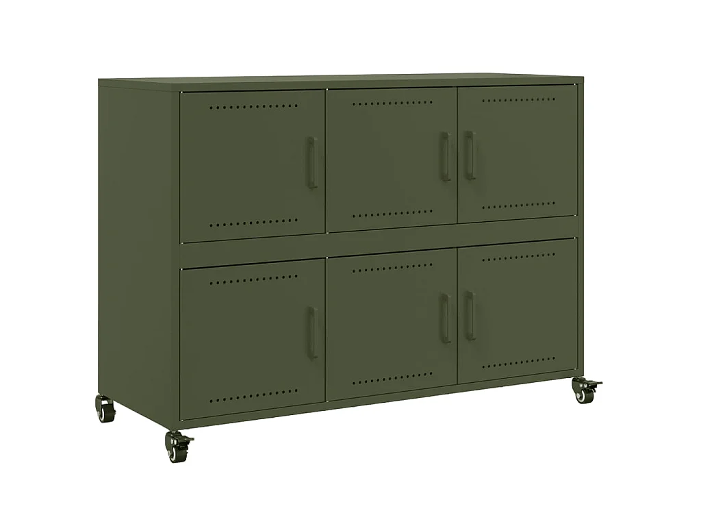 Buffet vert olive 100,5x39x72 cm acier