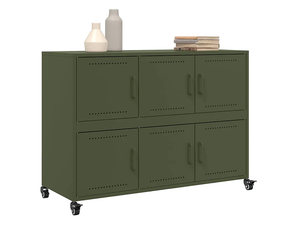 Buffet vert olive 100,5x39x72 cm acier