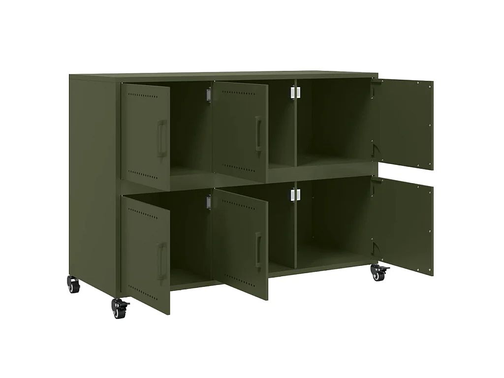 Buffet vert olive 100,5x39x72 cm acier