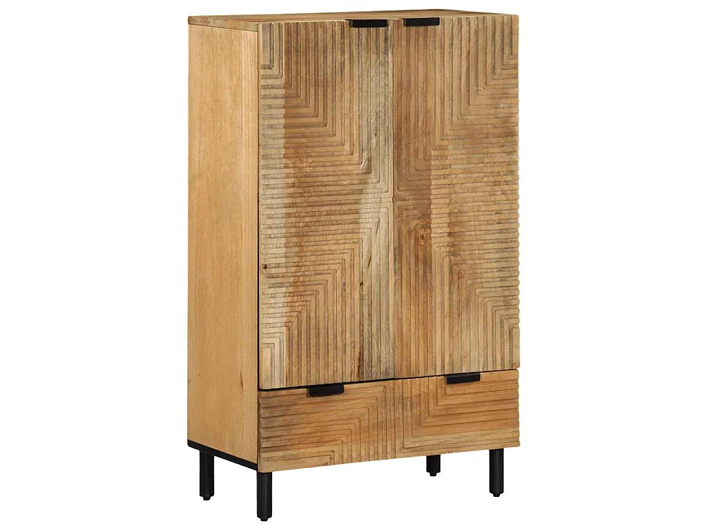Buffet marron 60x33x100 cm bois de manguier massif