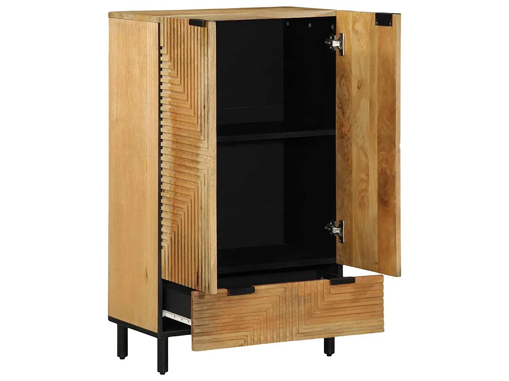 Buffet marron 60x33x100 cm bois de manguier massif