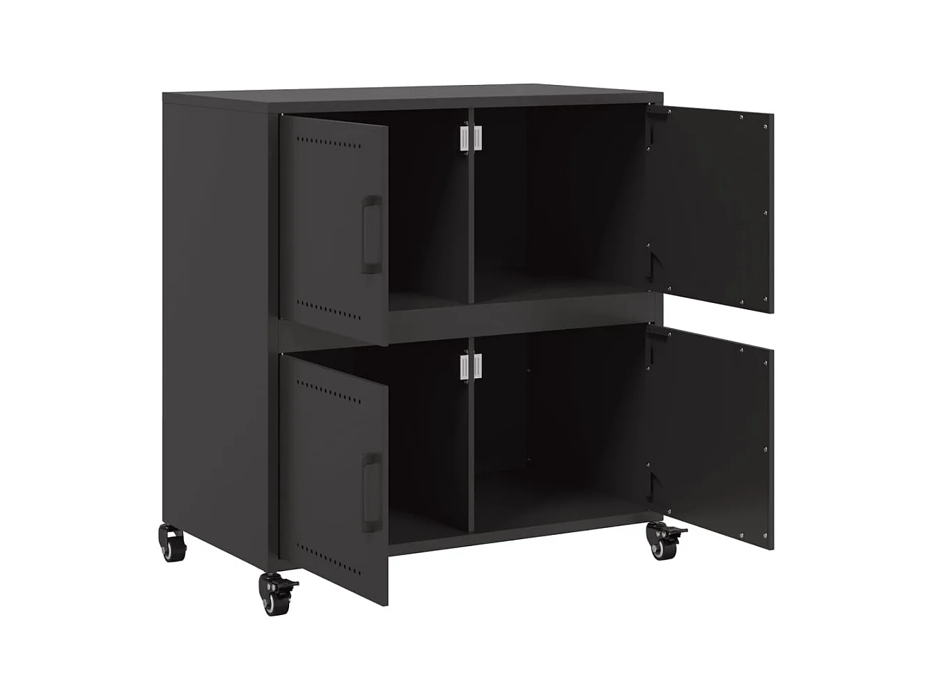 Buffet noir 68x39x72 cm acier