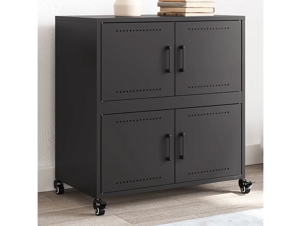 Dressoir 68x39x72 cm staal zwart