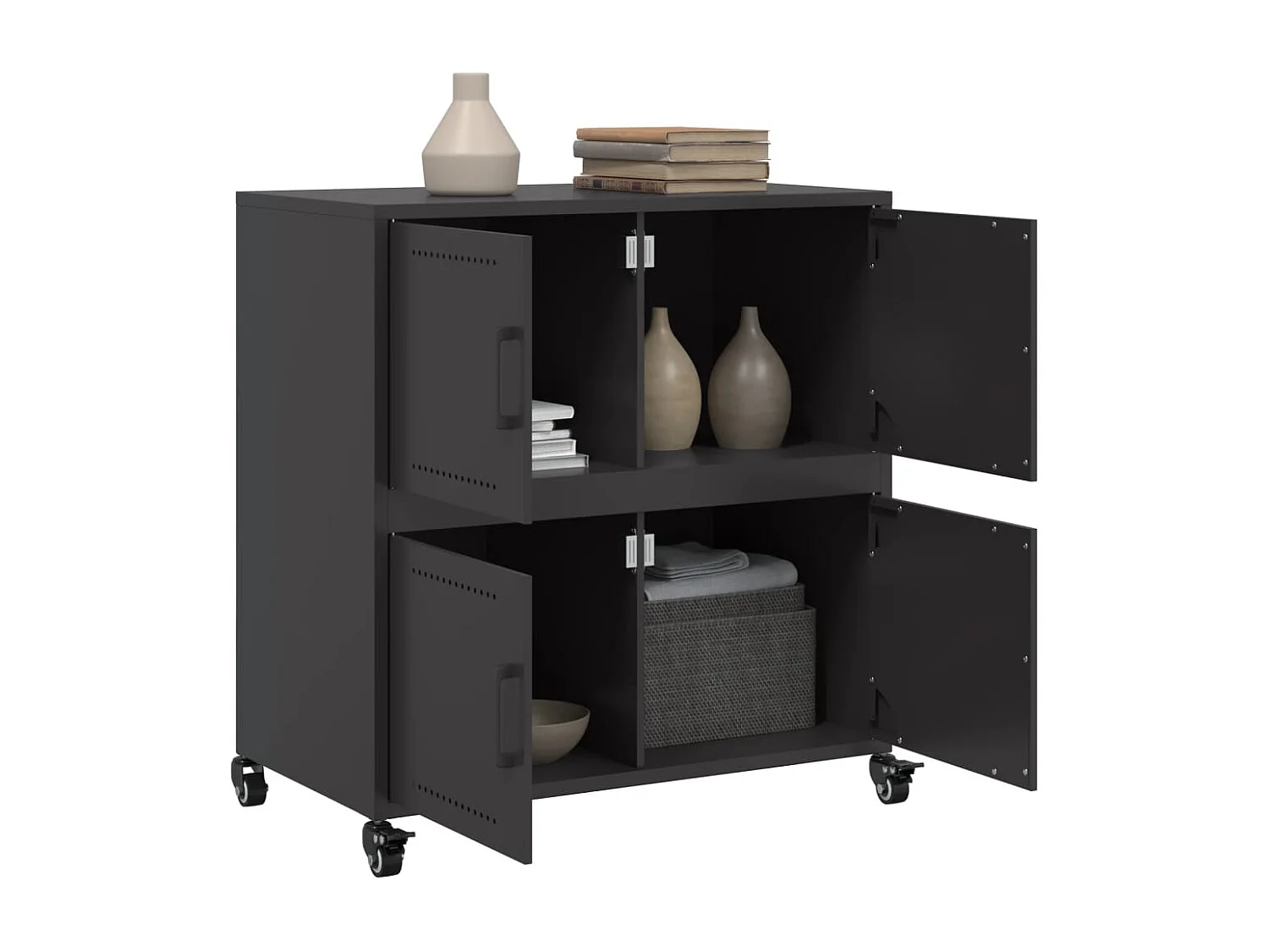 Dressoir 68x39x72 cm staal zwart