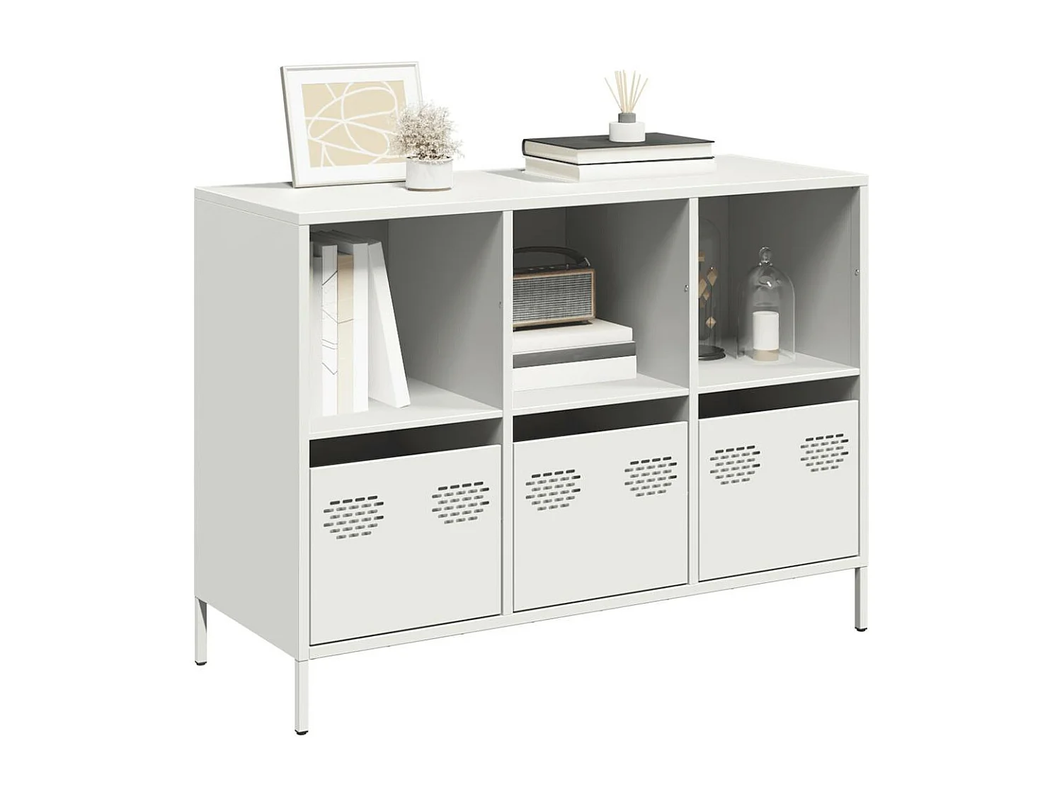 Buffet blanc 101,5x39x73,5 cm acier laminé à froid