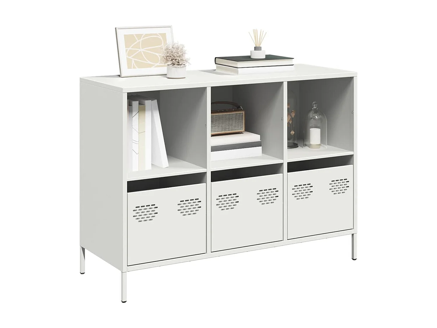 Buffet blanc 101,5x39x73,5 cm acier laminé à froid