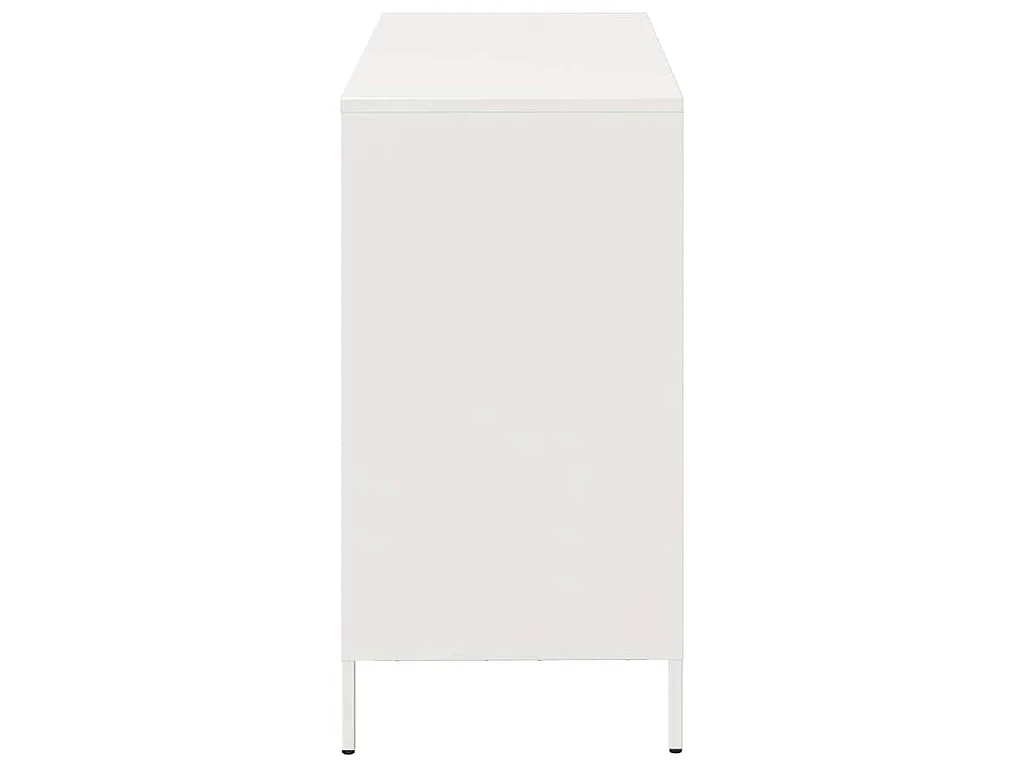 Credenza Bianca 101,5x39x73,5 cm in Acciaio Laminato a Freddo