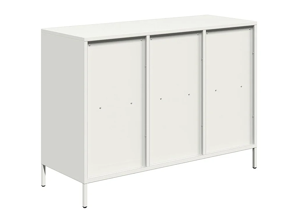 Credenza Bianca 101,5x39x73,5 cm in Acciaio Laminato a Freddo