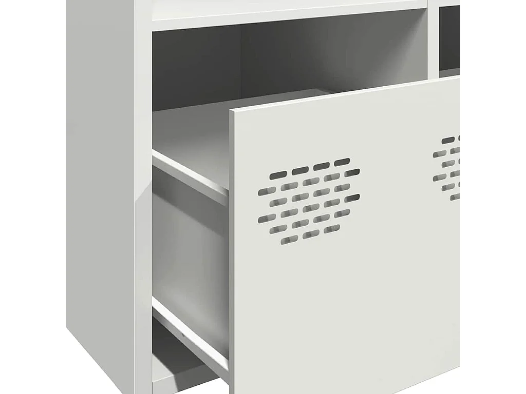Credenza Bianca 101,5x39x73,5 cm in Acciaio Laminato a Freddo
