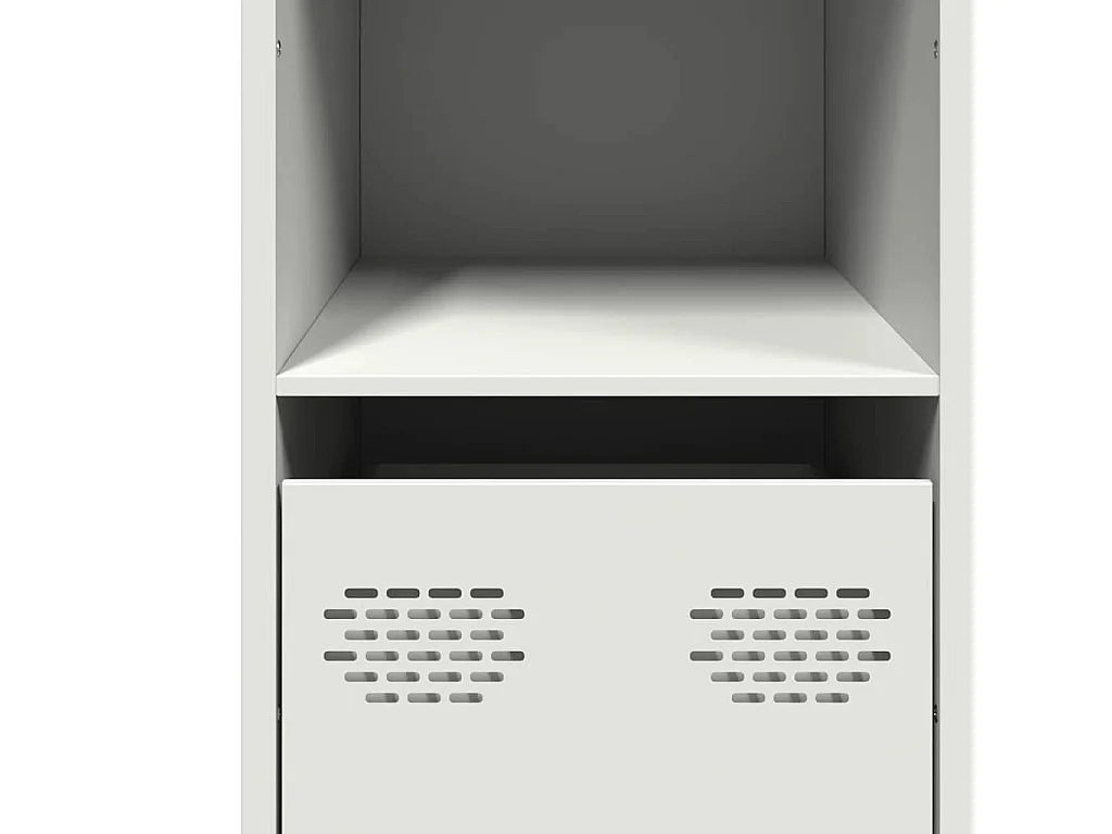 Credenza Bianca 101,5x39x73,5 cm in Acciaio Laminato a Freddo