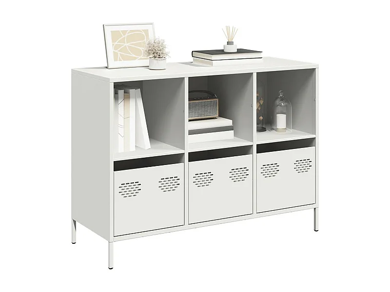 Buffet blanc 101,5x39x73,5 cm acier laminé à froid