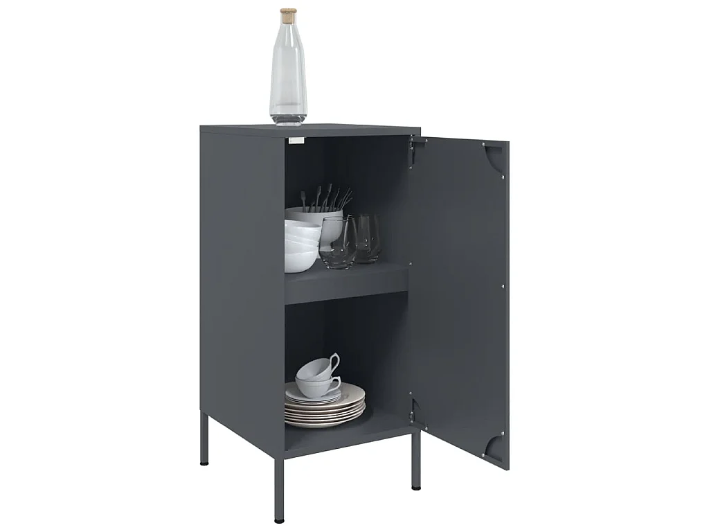 Dressoirs 2 st 36x39x79 cm staal antracietkleurig