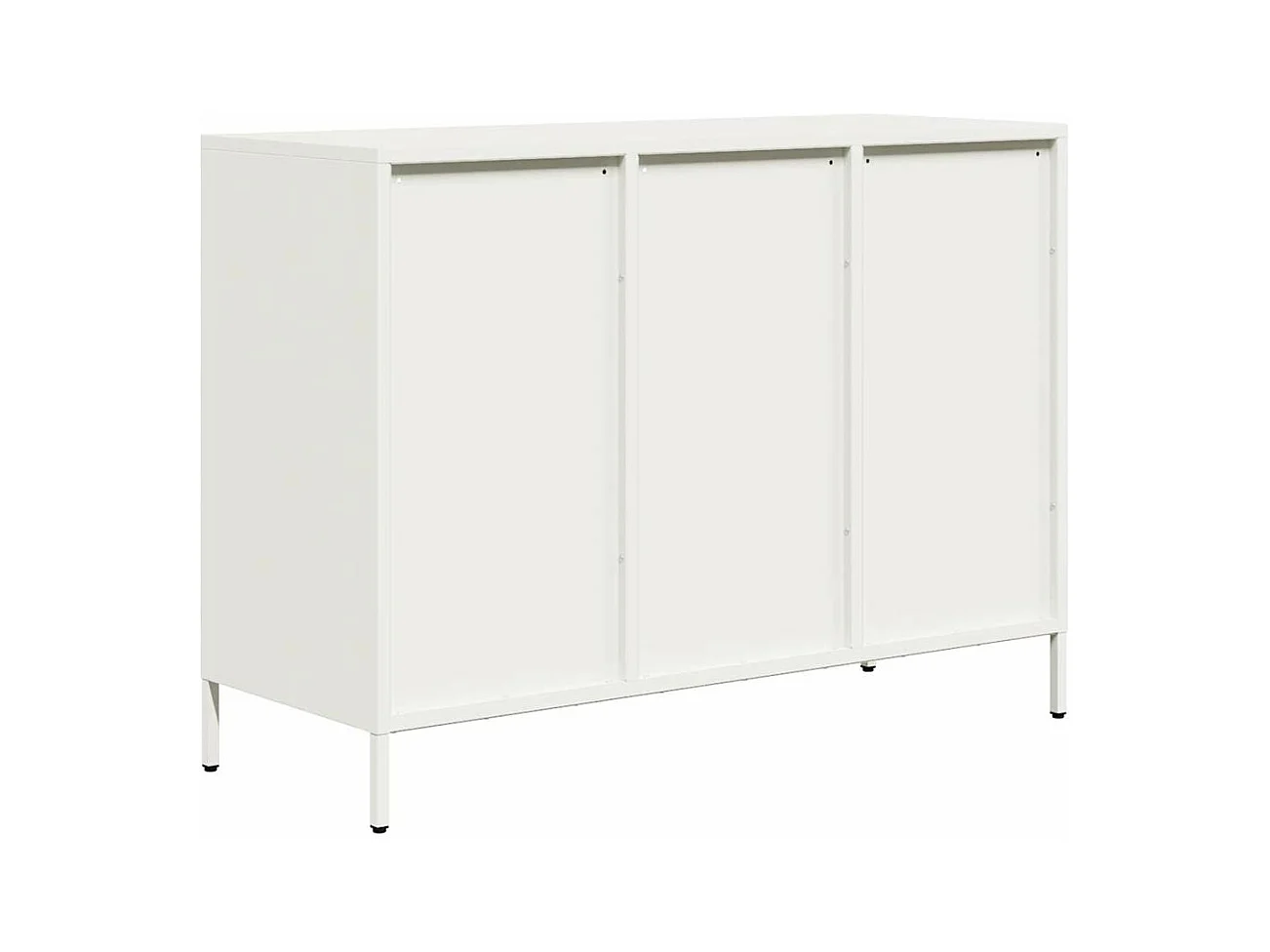 Credenza Bianca 101,5x39x73,5 cm in Acciaio Laminato a Freddo